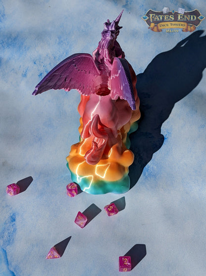 Alicorn & Unicorn 3D Printed Dice Tower- Fate's End Collection