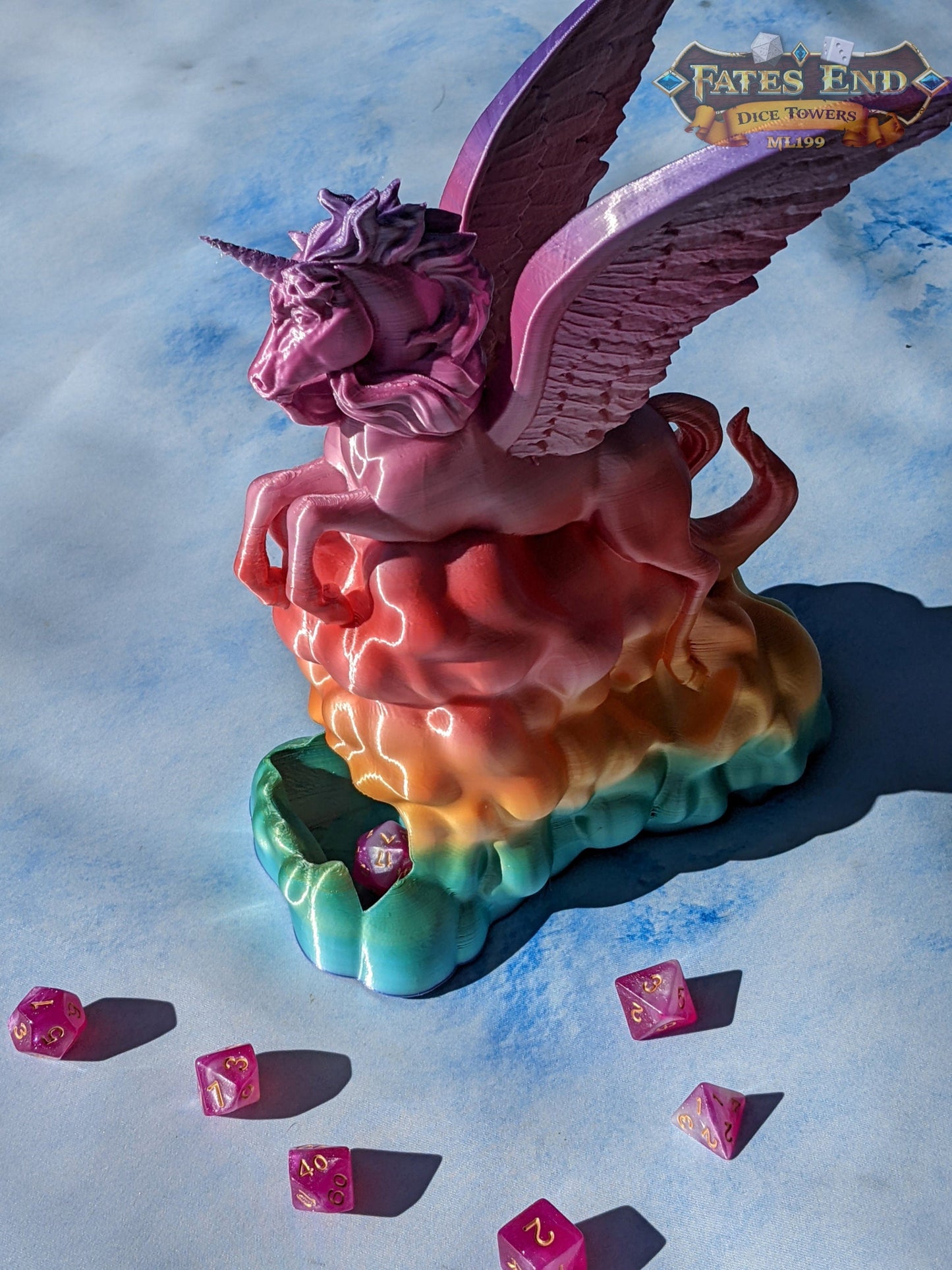 Alicorn & Unicorn 3D Printed Dice Tower- Fate's End Collection