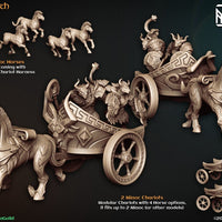 Minoc Horses and Chariots - Order of the Laybrinth - 3d printed - Table top - Miniatures - D&D - Pathfinder - Artisan Guild