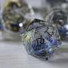 Silver Glitter Liquid Core Handmade Sharp Edge Resin Dice Set