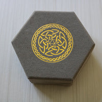 Gold Honey Lightning Glass Cracked Glass (And Box) Polyhedral Dice Set