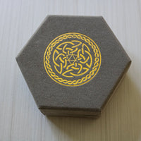 Orange Halloween Pumpkin Inked Lightning Glass Cracked Glass (And Box) Polyhedral Dice DND Set