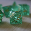 Green Lightning Glass Cracked Glass (And Box) Polyhedral Dice Set