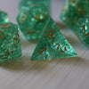 Green Lightning Glass Cracked Glass (And Box) Polyhedral Dice Set