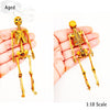 Human Skeleton Full - 1:18 scale miniature size for horror diorama, dollhouse, arts and crafts, replica curiosities oddities (1 skeleton)
