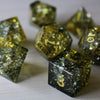 Dark Sun Forge Fire Glass Green And Yellow (And Box) Polyhedral Dice Set