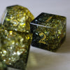 Dark Sun Forge Fire Glass Green And Yellow (And Box) Polyhedral Dice Set