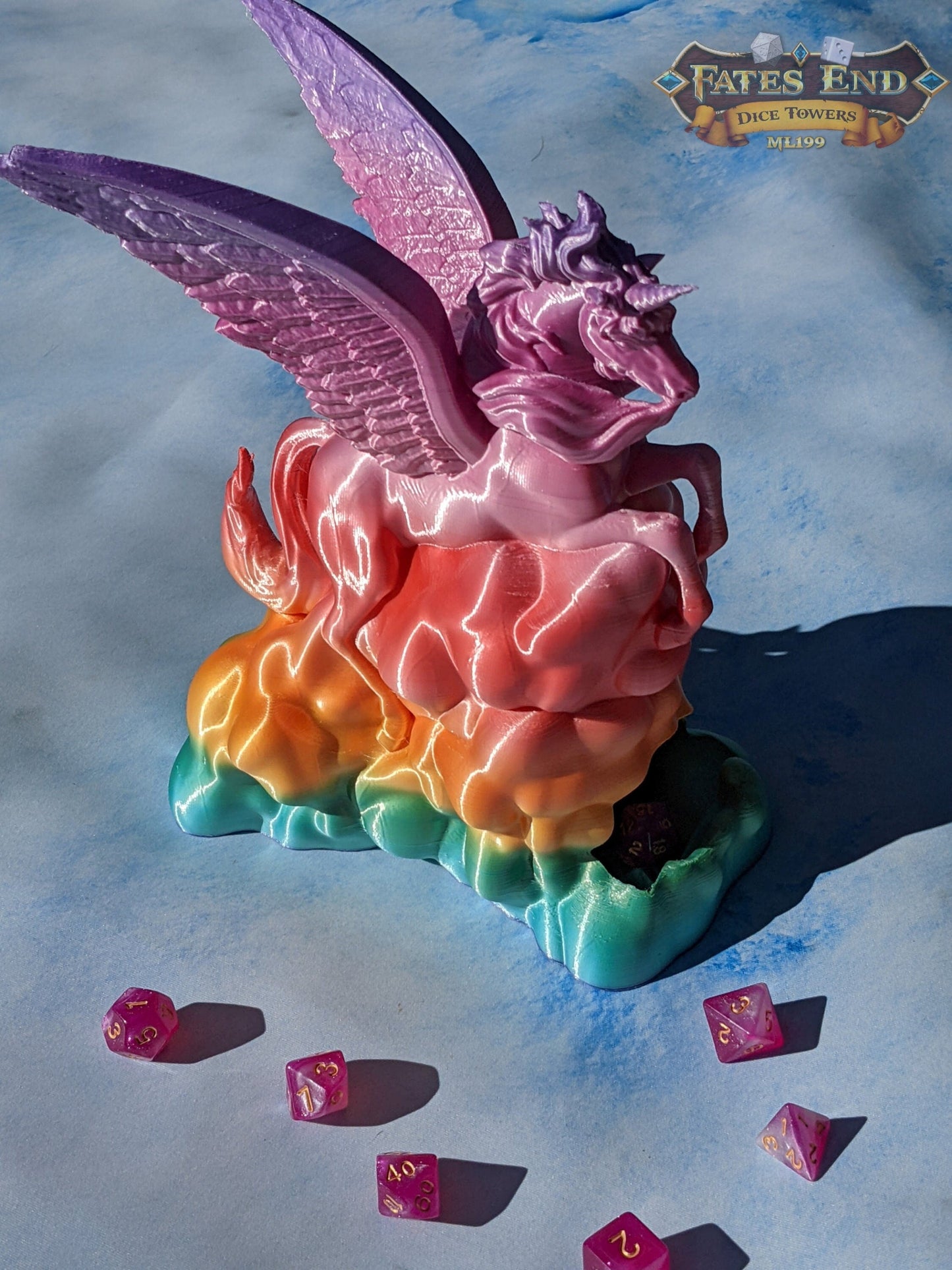 Alicorn & Unicorn 3D Printed Dice Tower