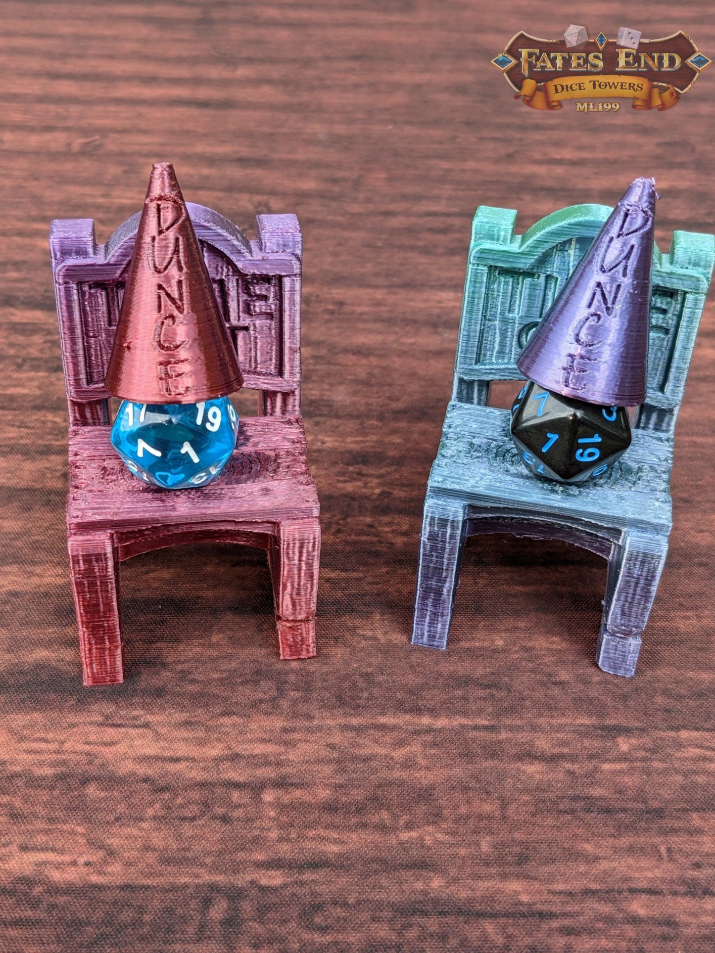 Time Out Chair & Dunce Cap 3D Printed Dice Jail
