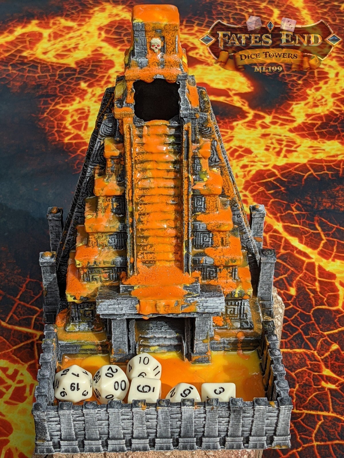 Aztec Style Temple 3D Printed Dice Tower - Fate's End Collection