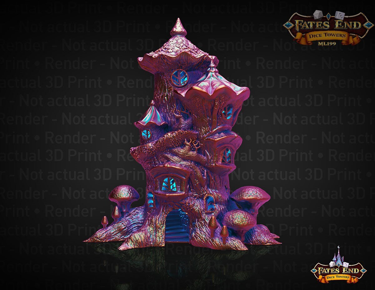 Fairy 3D Printed Dice Tower - Fate's End Collection Enchanted Forest Theme