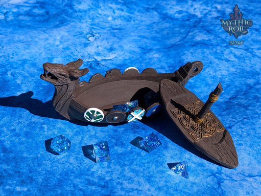 Viking Longboat-Dice Box/Dice Jail/Dice Vault