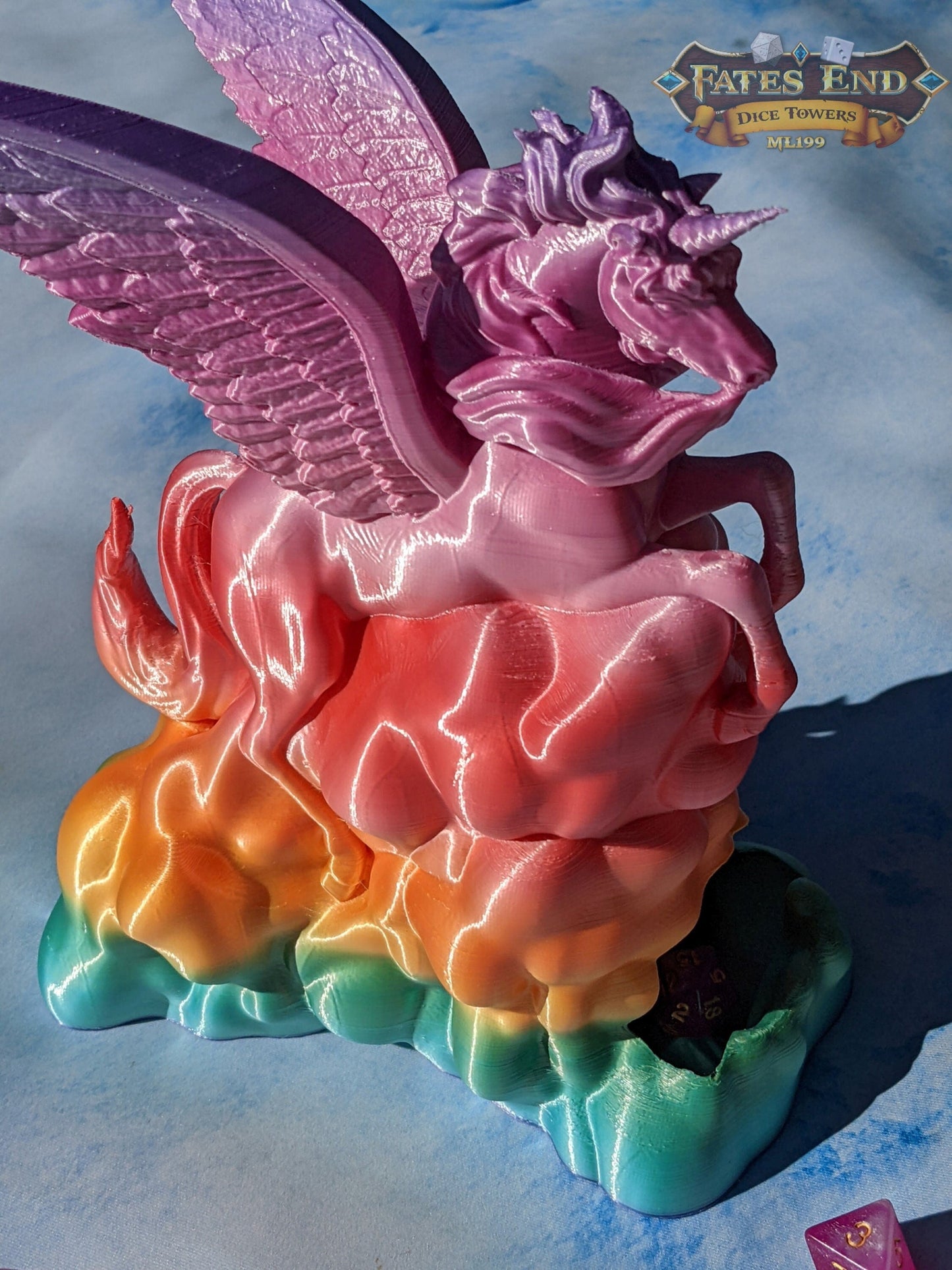 Alicorn & Unicorn 3D Printed Dice Tower- Fate's End Collection