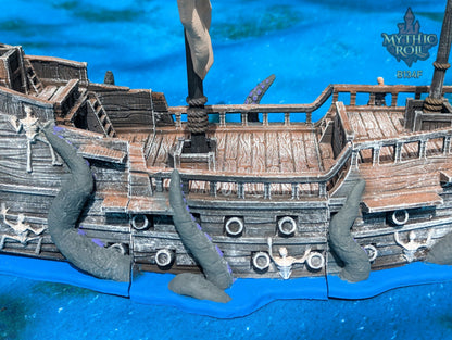 Ghost Pirate Ship Dice Tower | 3D Printed with Dice Jail & Tray