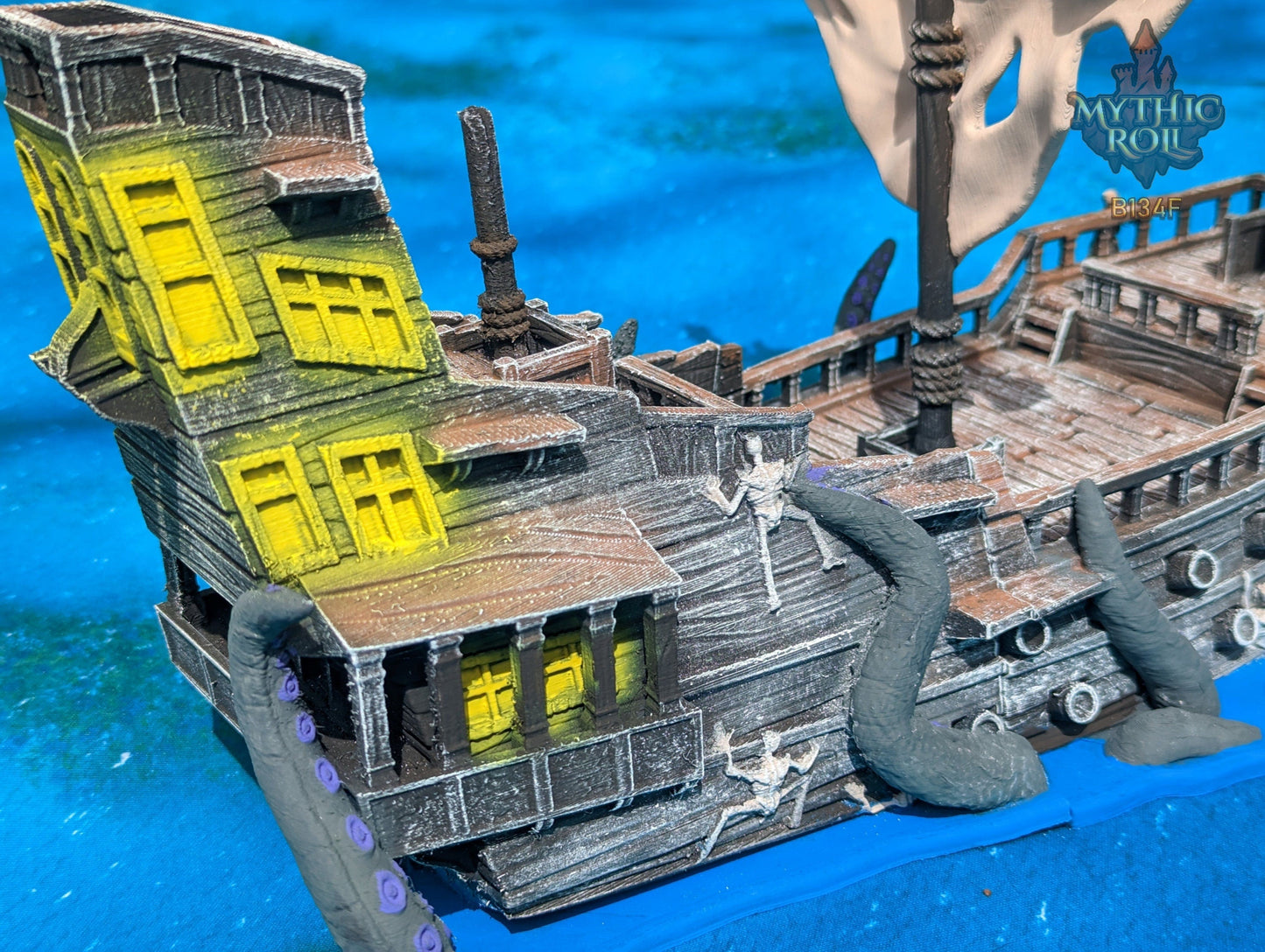 Ghost Pirate Ship 3D Printed Dice Tower