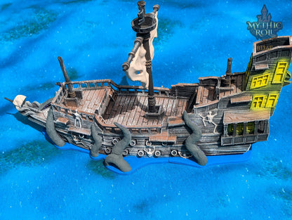 Ghost Pirate Ship 3D Printed Dice Tower