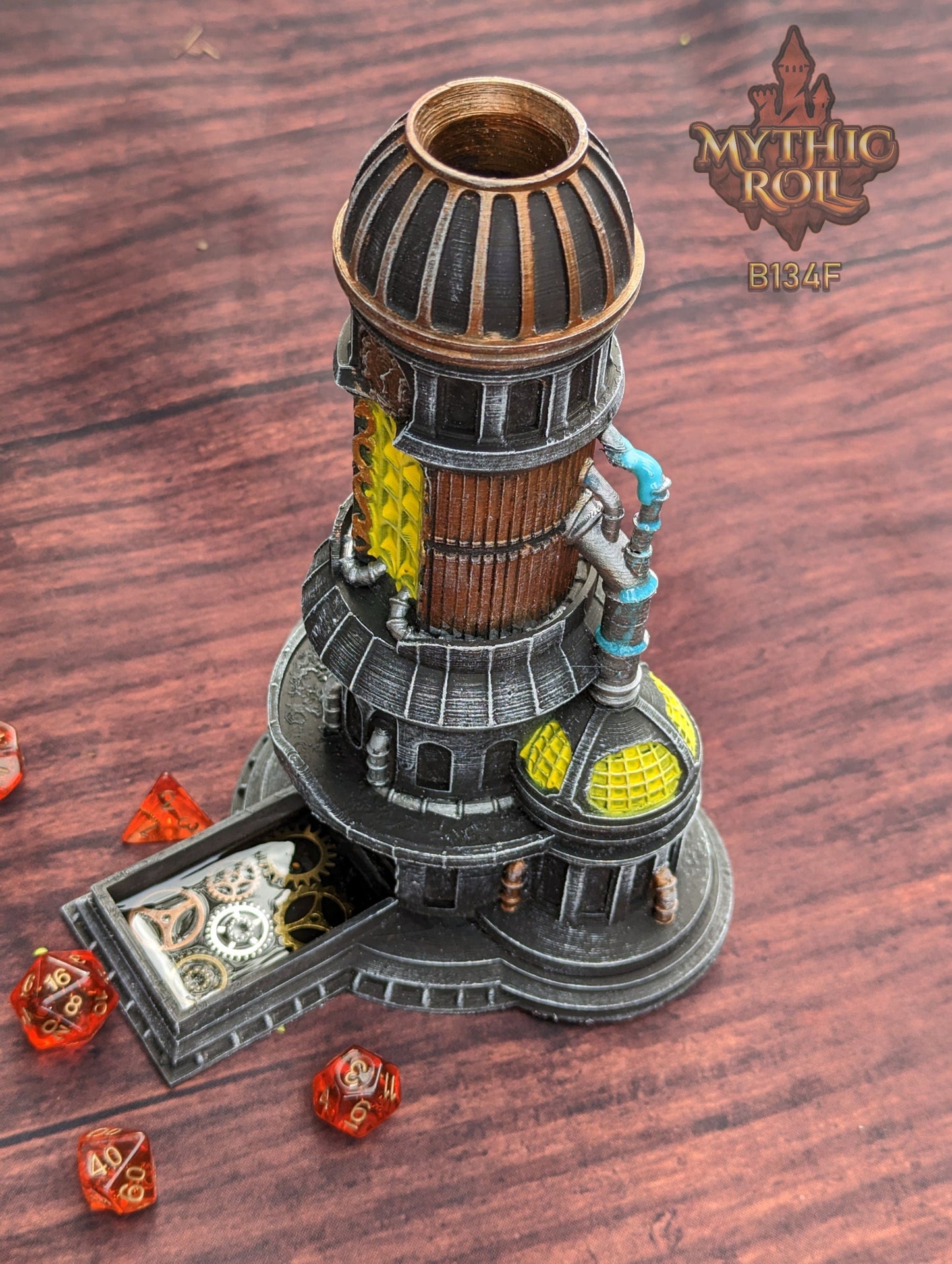 Steampunk 3D Printed Dice Tower