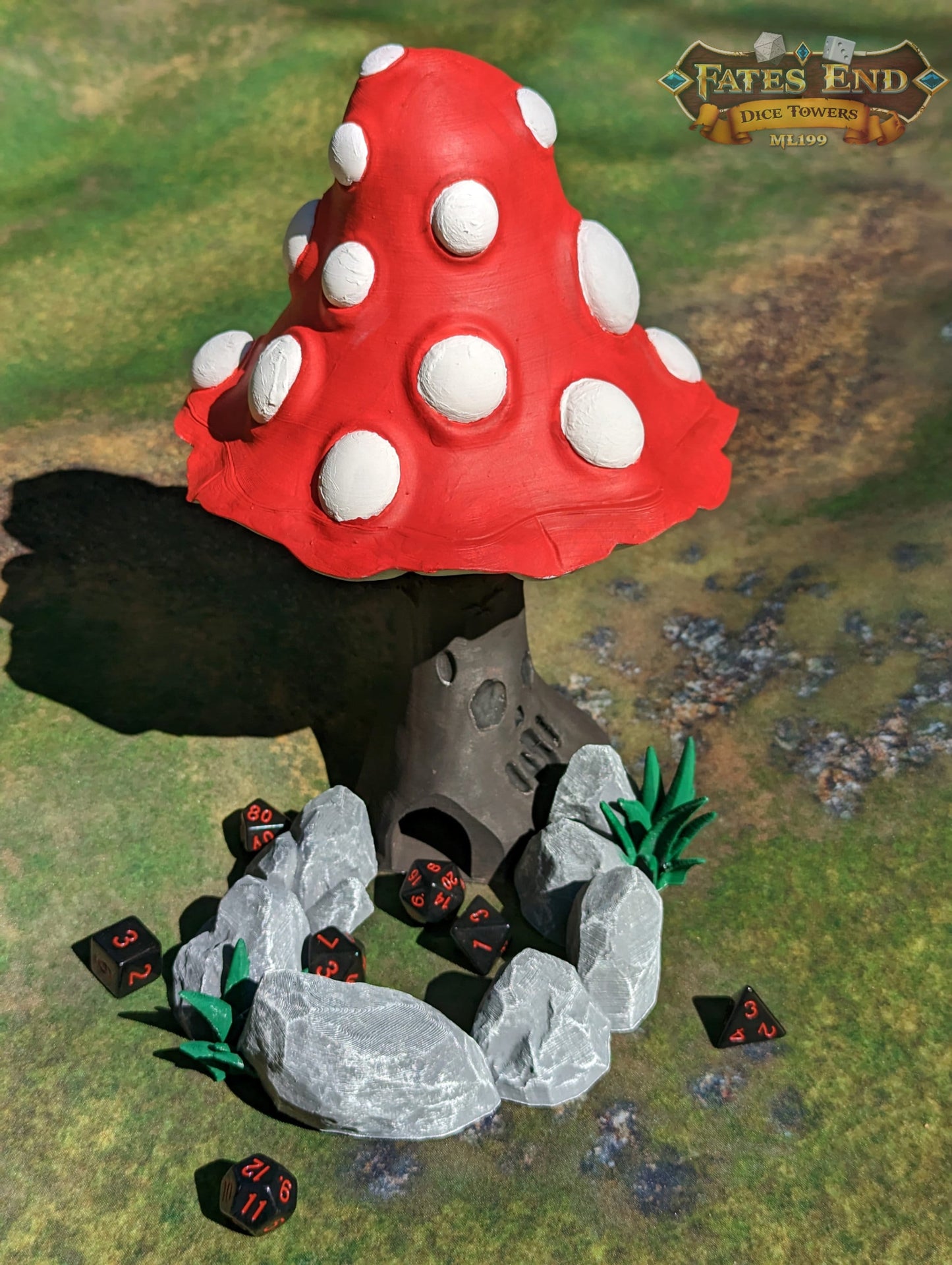 Mushroom Dice Tower - 3D Printed Fantasy RPG Accessory