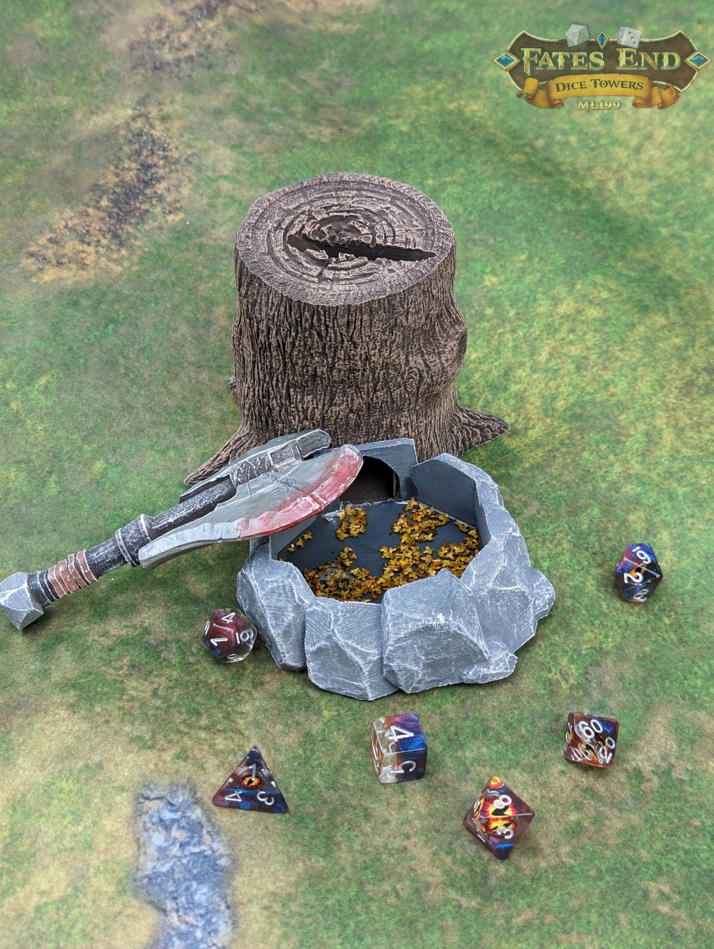 Barbarian Axe 3D Printed RPG Dice Tower - Fate's End Collection