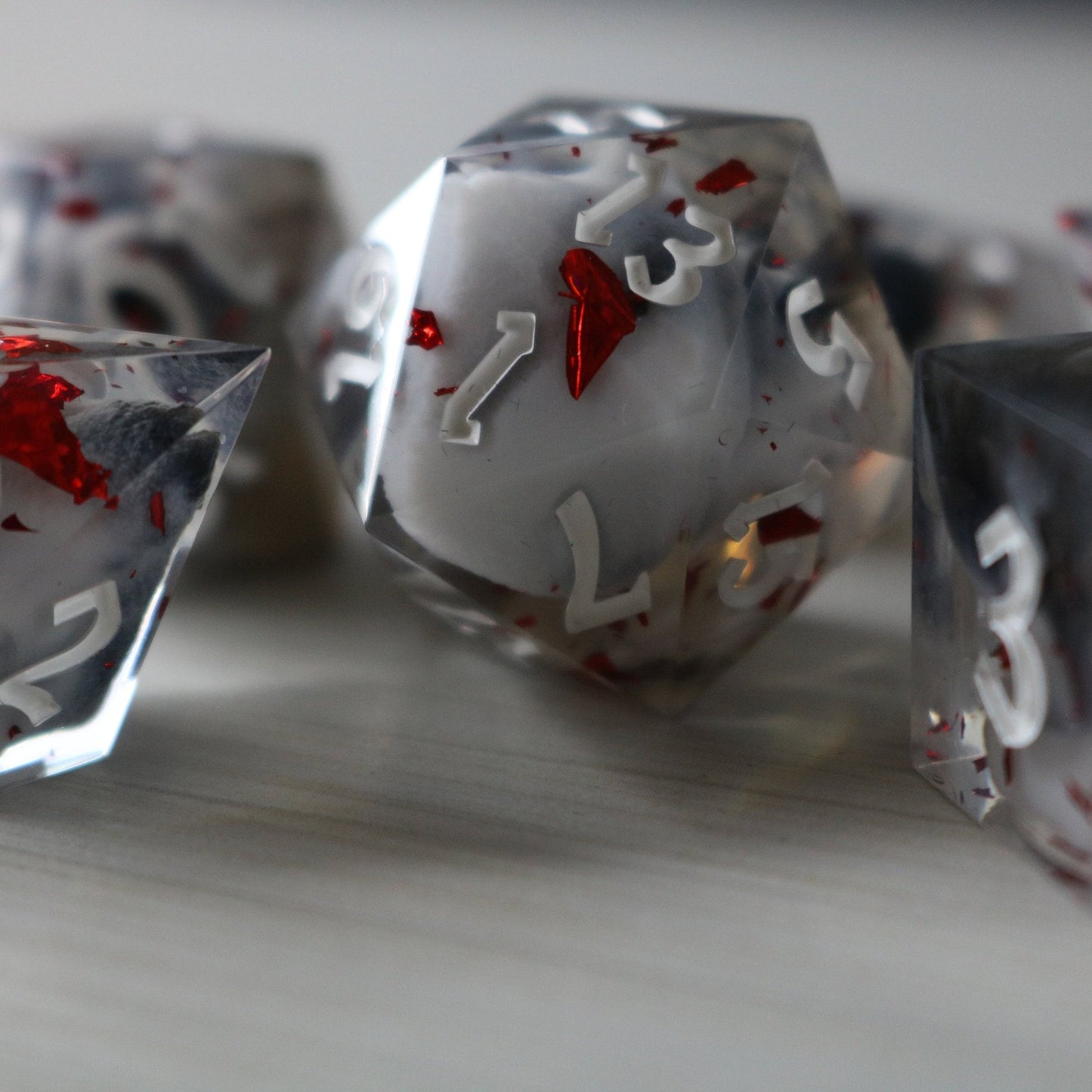 Smoke And Blood Handmade Resin Dice Set