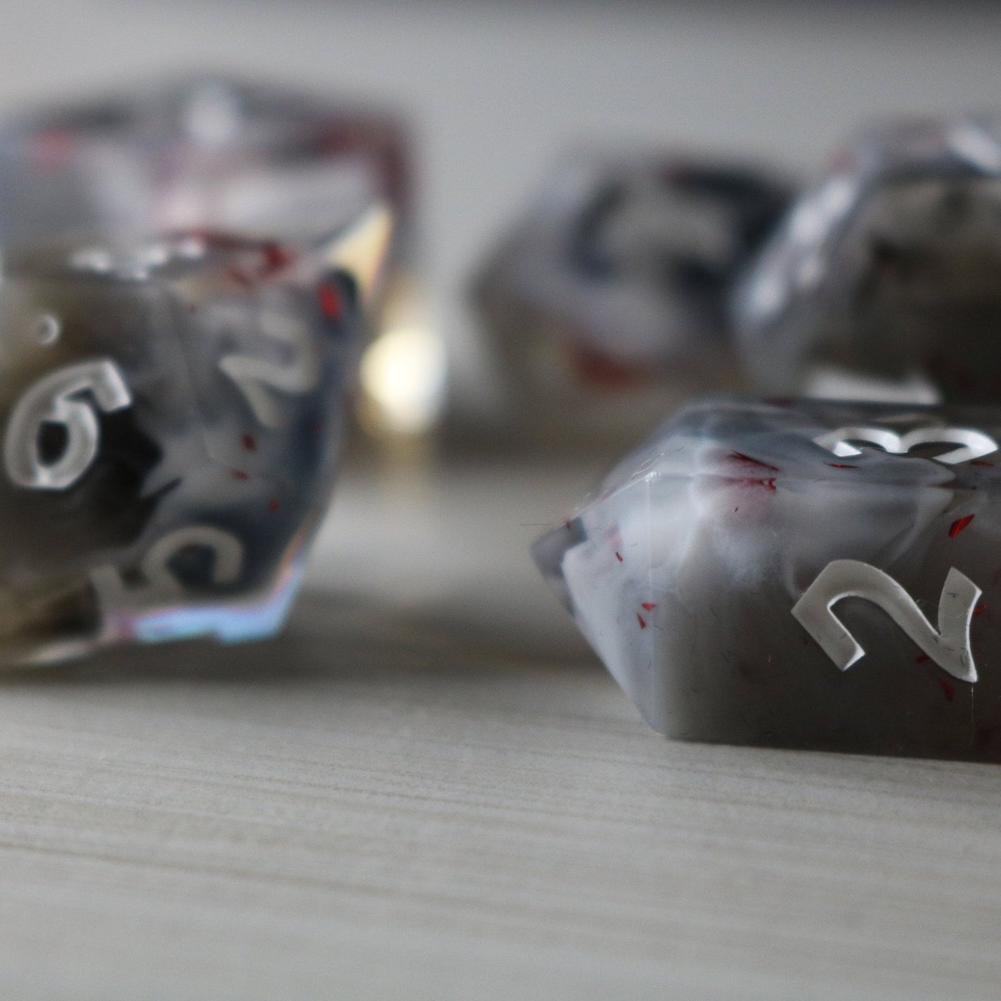 Smoke And Blood Handmade Resin Dice Set