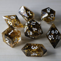 Gold Handmade Resin Dice Set