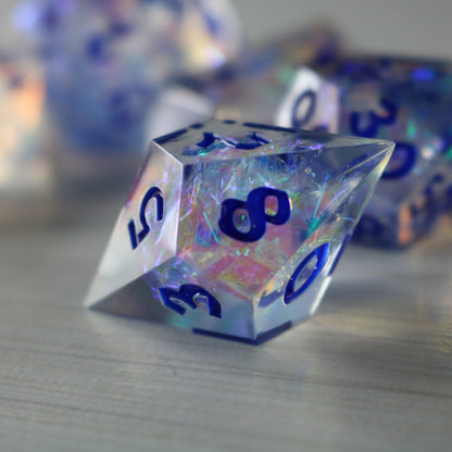 Purple Energy Handmade Resin Dice Set