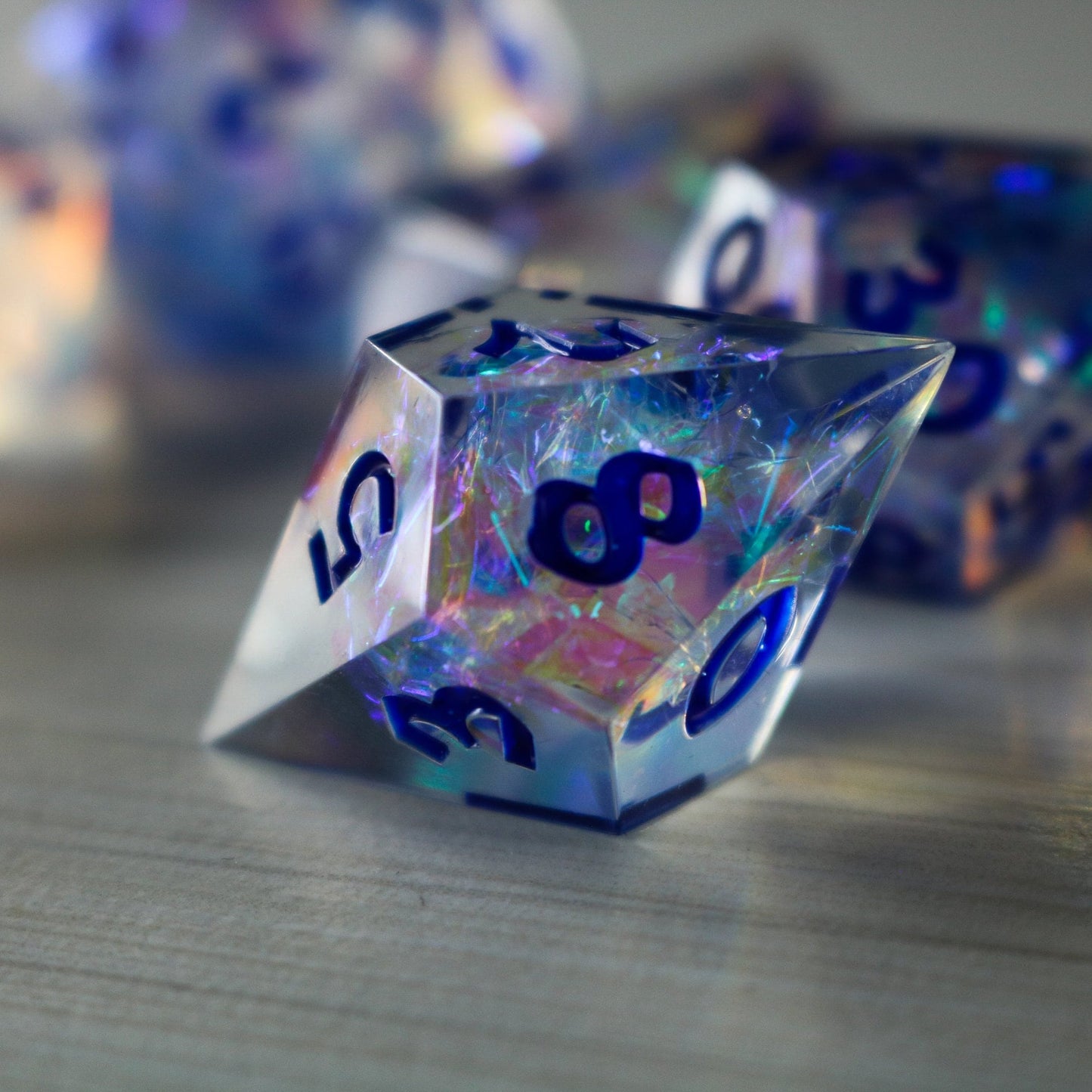 Purple Energy Handmade Resin Dice Set