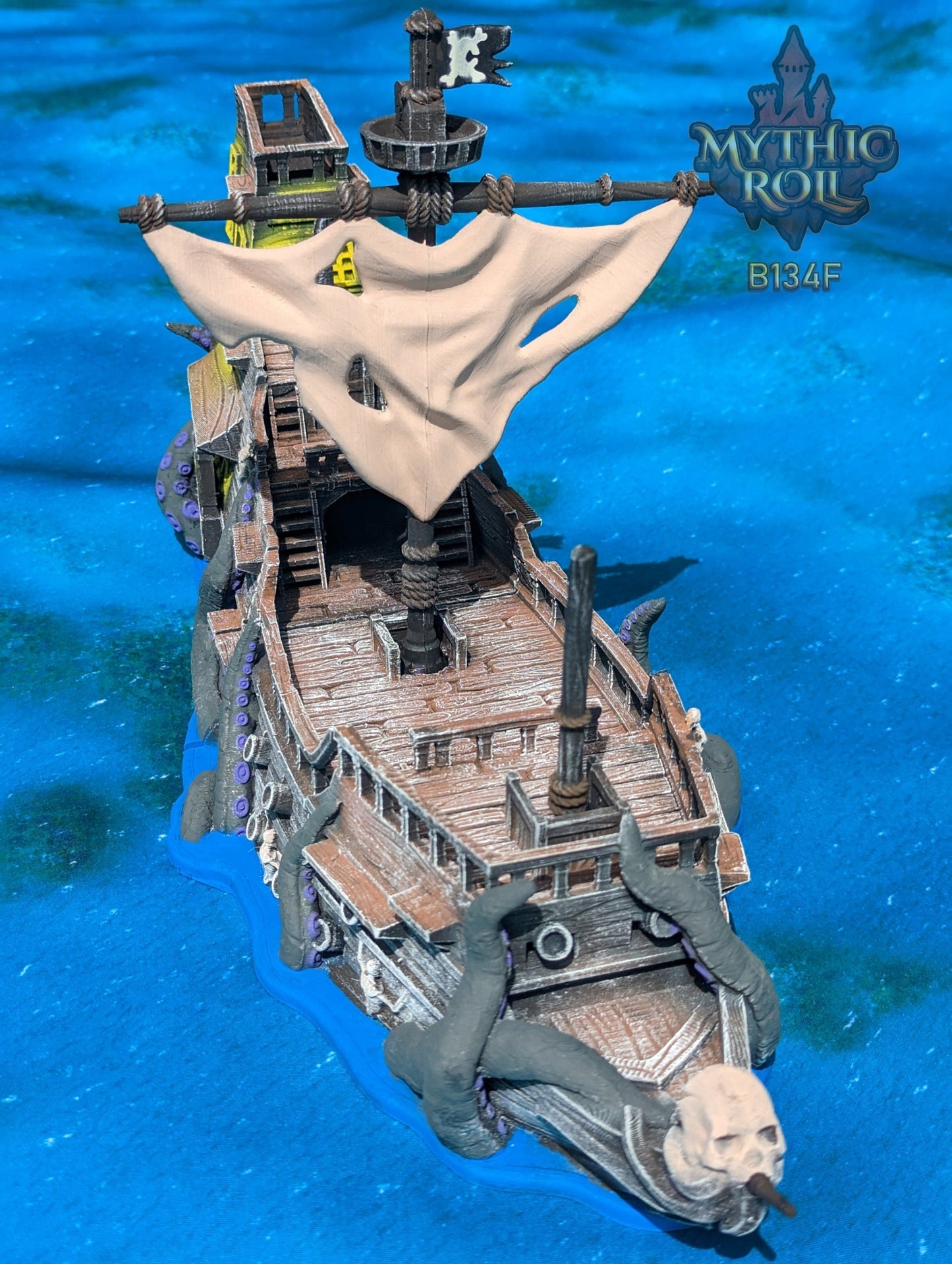 Ghost Pirate Ship 3D Printed Dice Tower