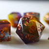 Purple And Gold Handmade Resin Dice Set