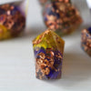 Purple And Gold Handmade Resin Dice Set