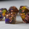 Purple And Gold Handmade Resin Dice Set