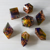 Purple And Gold Handmade Resin Dice Set