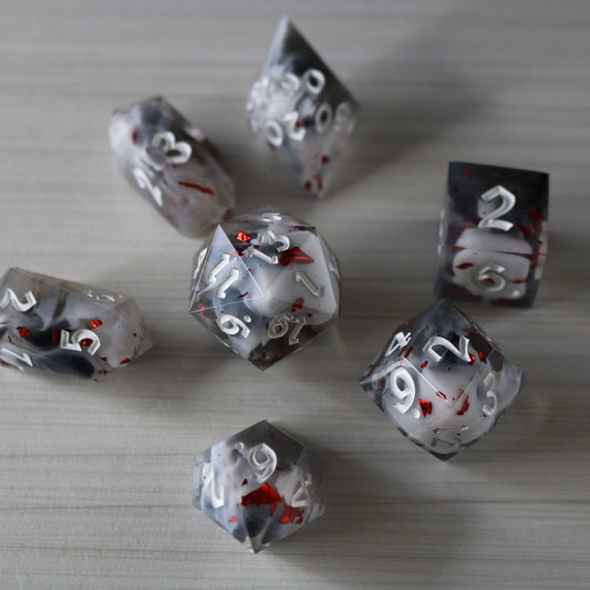 Smoke And Blood Handmade Resin Dice Set