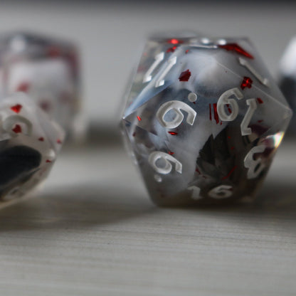 Smoke And Blood Handmade Resin Dice Set
