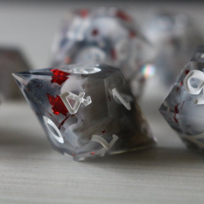 Smoke And Blood Handmade Resin Dice Set