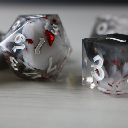 Smoke And Blood Handmade Resin Dice Set