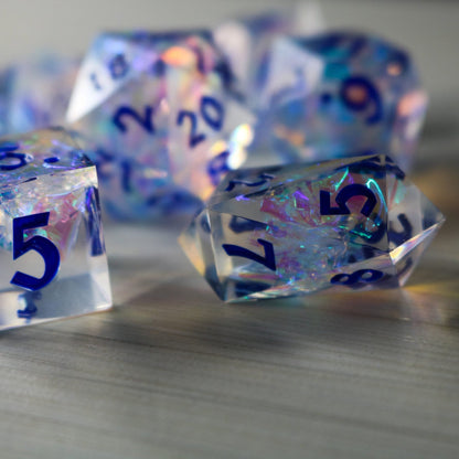 Purple Energy Handmade Resin Dice Set