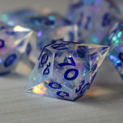Purple Energy Handmade Resin Dice Set