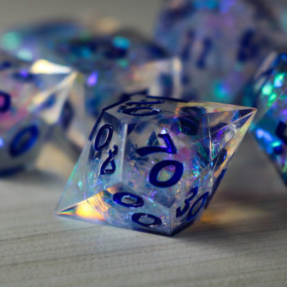 Purple Energy Handmade Resin Dice Set