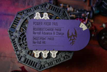 Power from Pain Tracker – Warhammer 40K Drukhari Pain Token Tracker with Nesting Tokens