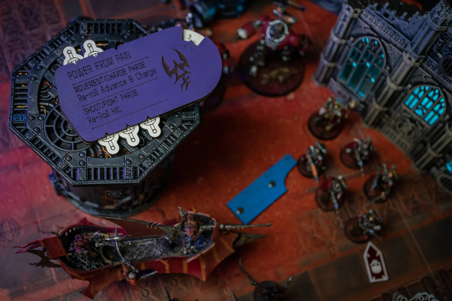 Power from Pain Tracker – Warhammer 40K Drukhari Pain Token Tracker with Nesting Tokens