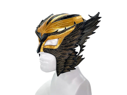 Winged Helmet Genuine Leather Mask