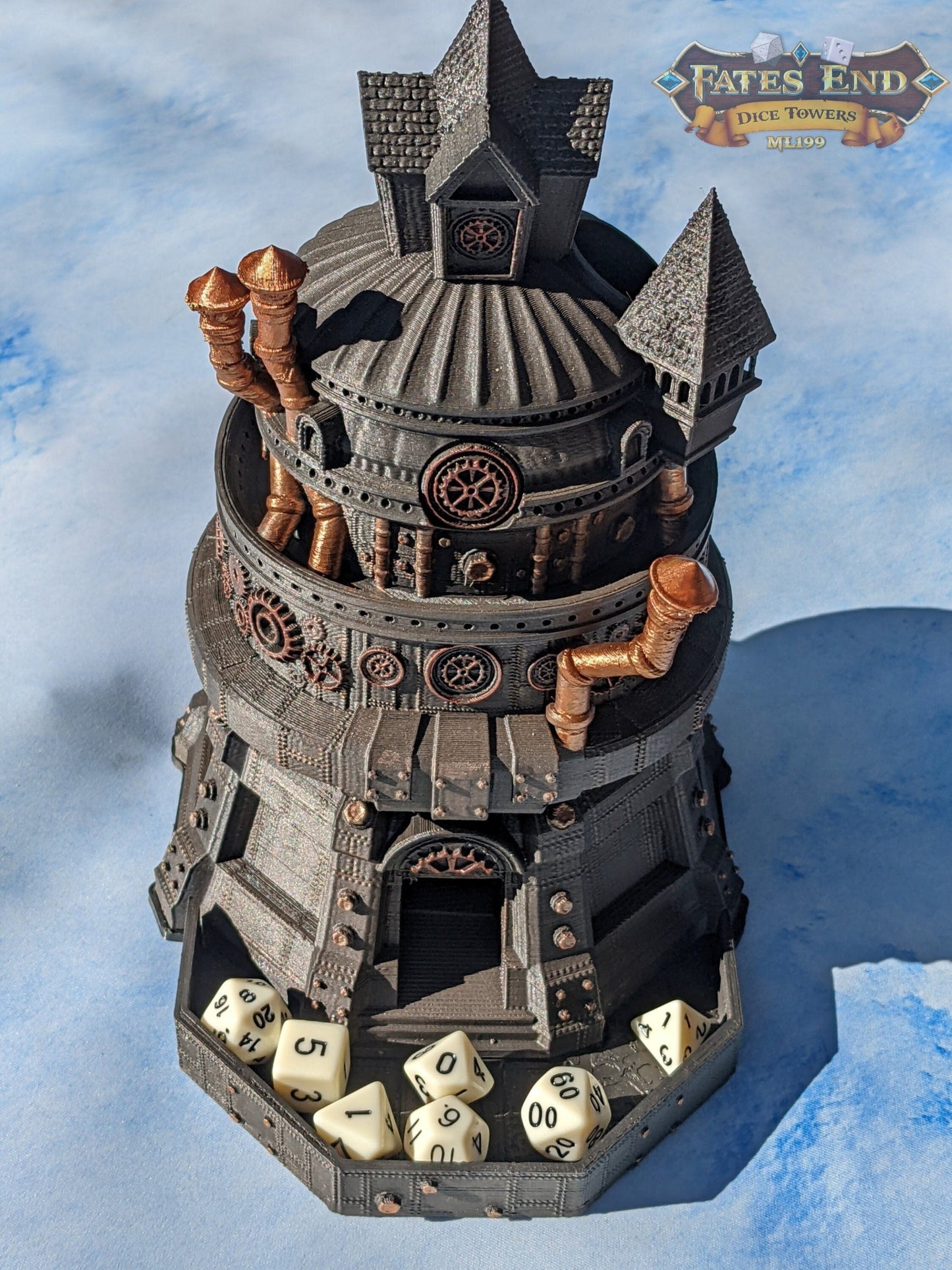 Artificer Theme Steampunk 3D Printed Dice Tower