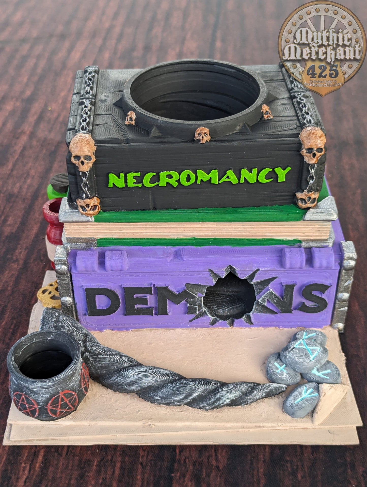 Warlock Spell Book 3D Printed Dice Tower