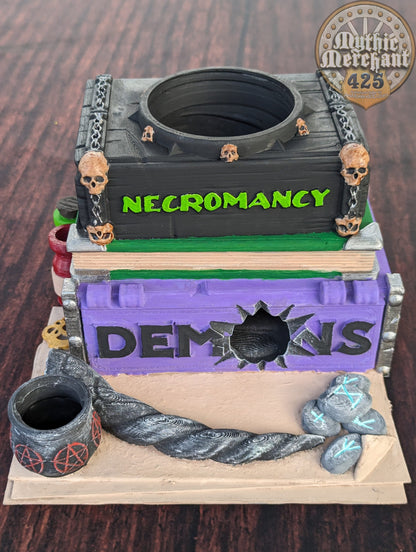 Warlock Spell Book 3D Printed Dice Tower