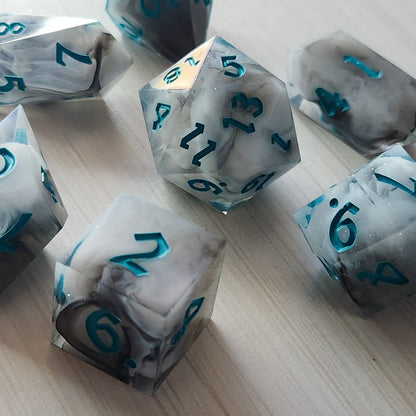 Blue Cloud Handmade Resin Dice Set