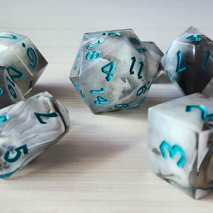 Blue Cloud Handmade Resin Dice Set