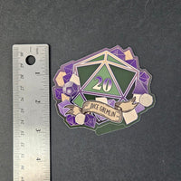 D20 Dice Gremlin - Glossy Sticker