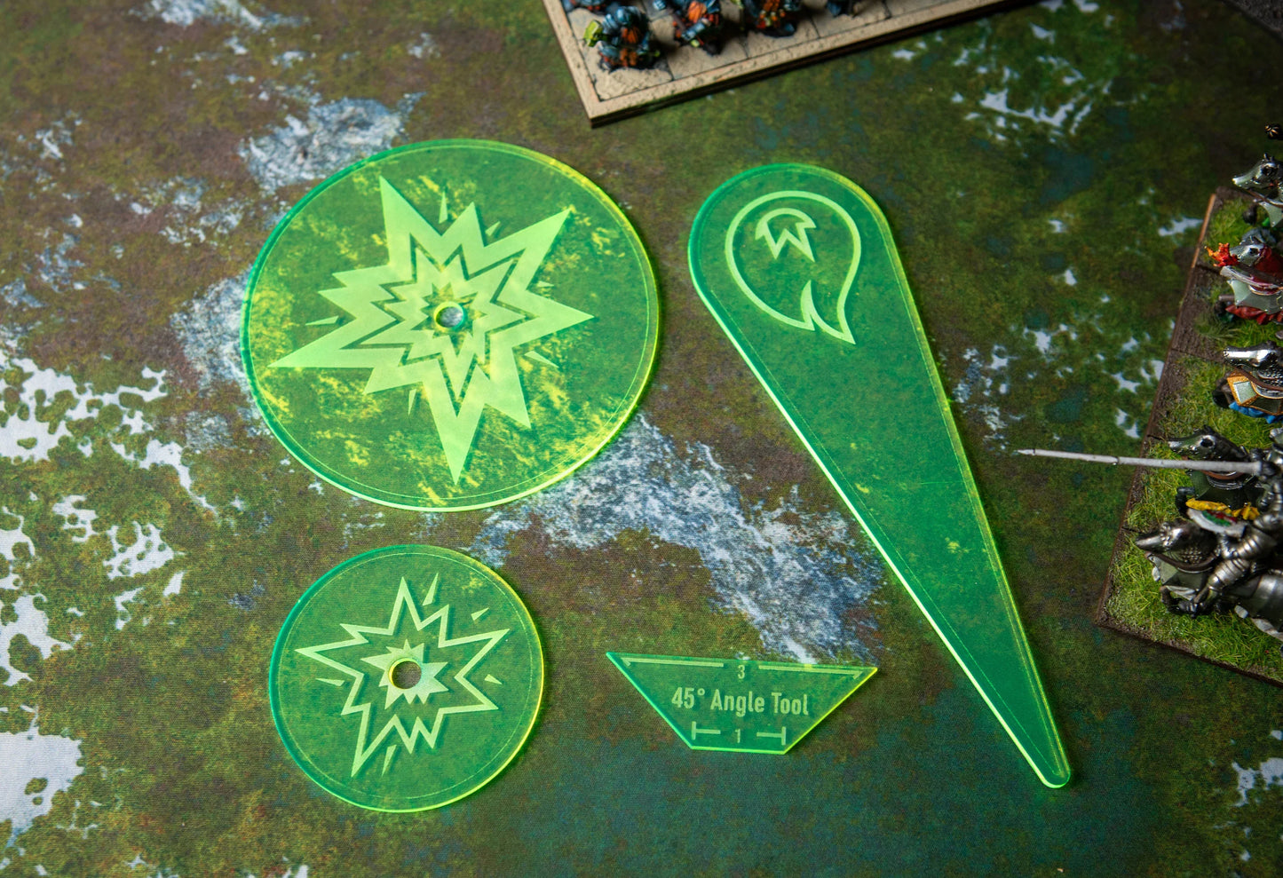 Acrylic Blast Template Set for Warhammer: The Old World – Artillery & Magic Templates
